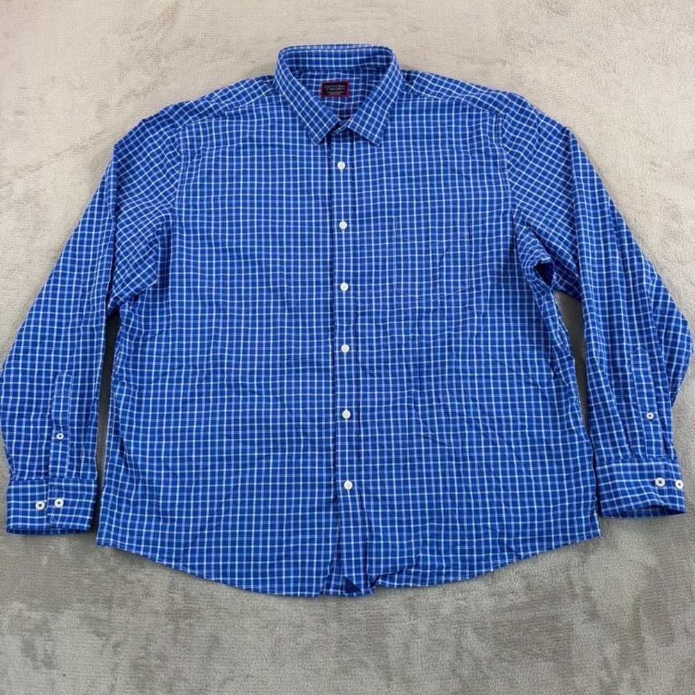UNTUCKit Kiepersol Performance Shirt in Blue Check Men 3XL Long Sleeve NWOT